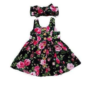 Floral dress with matching headband🌹